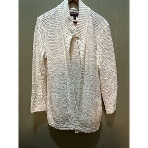 Johnston & Murphy Textured Knit Cardigan Sweater Pockets Women’s Sz Large EUC
